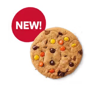 Peanut Butter Chocolate Chip Cookie made with Reese's Pieces