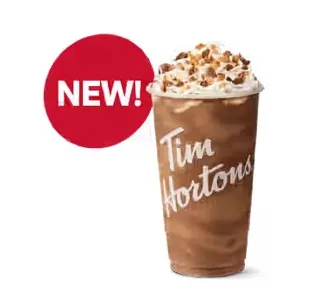 Peanut Butter Chocolate ICED CAPP topped with Reese's