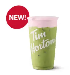 Tim Hortons Iced Matcha with Strawberry Cold Foam