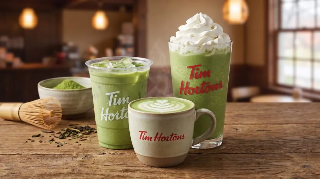 Tim Hortons matcha drinks menu with prices
