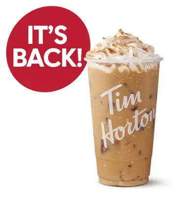 Tim Hortoins Iced Cinnamon Caramel Apple Latte