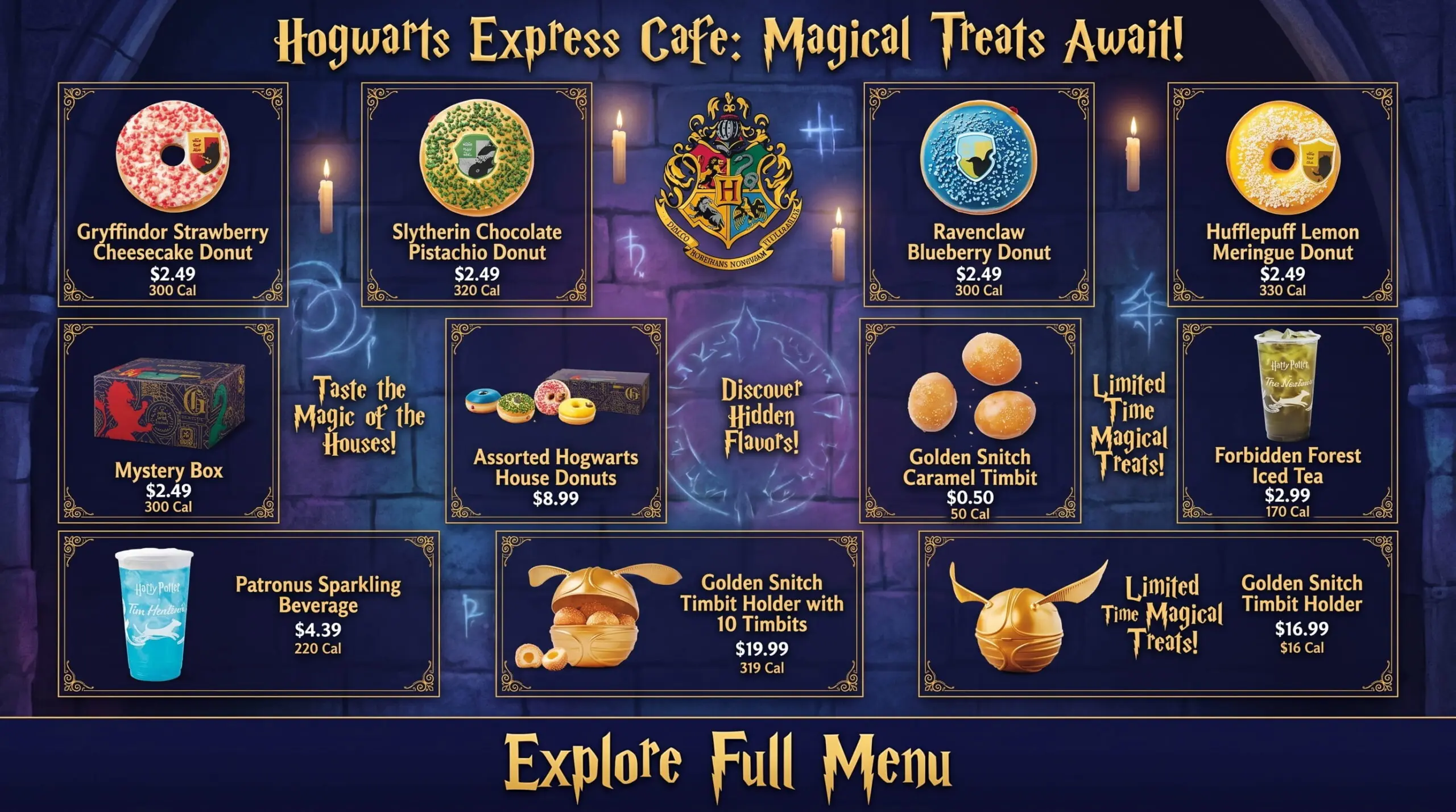 Tim Horton Harry potter menu.